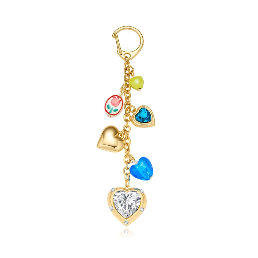 Heart keychain bag charm