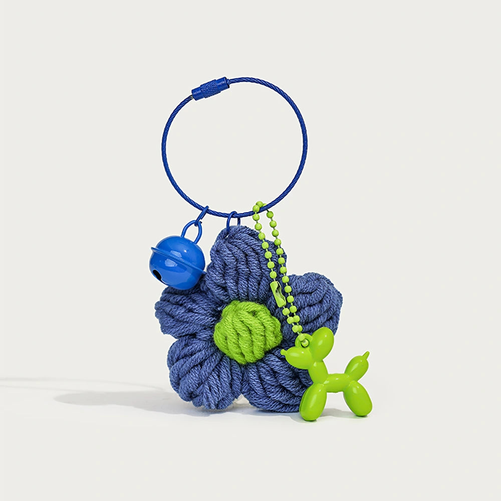 Knitted Flower Bag Charm
