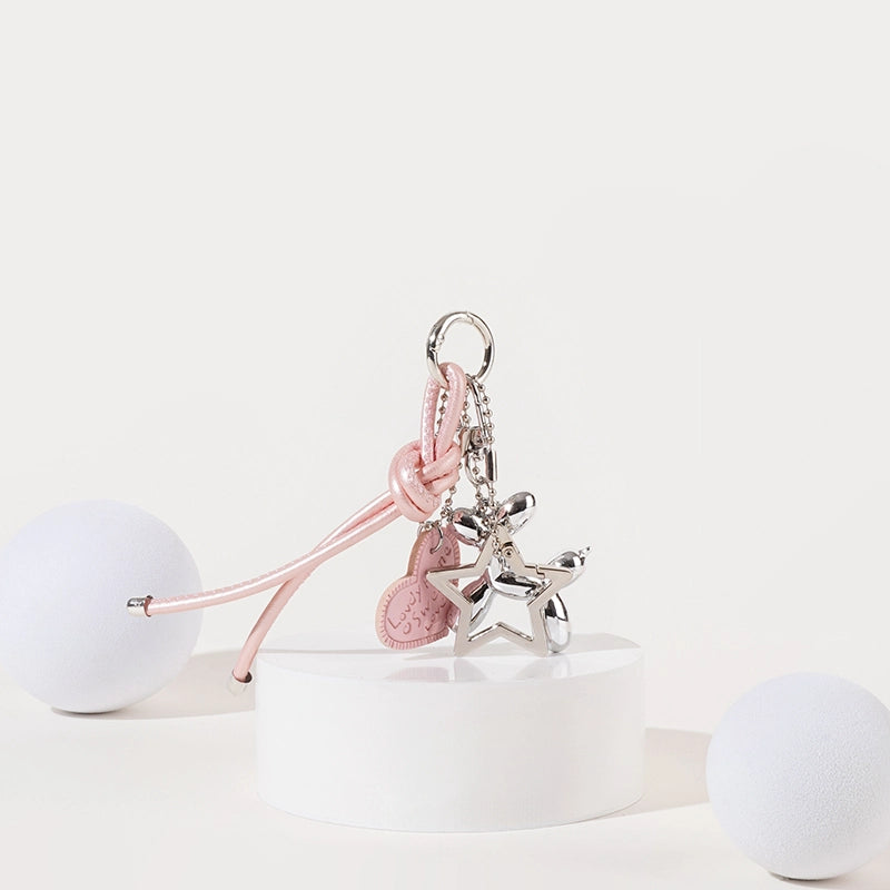 Knotted Heart Balloon Dog Bag Charm