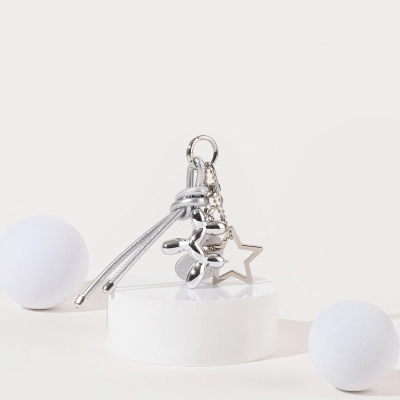 Knotted Heart Balloon Dog Bag Charm