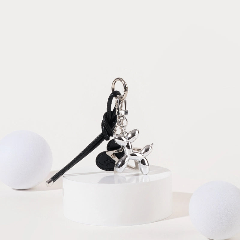 Knotted Heart Balloon Dog Bag Charm