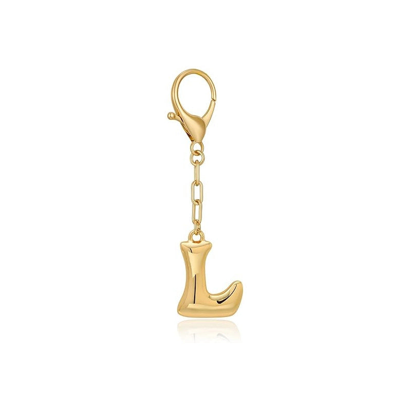 Gold Letter Bag Charm