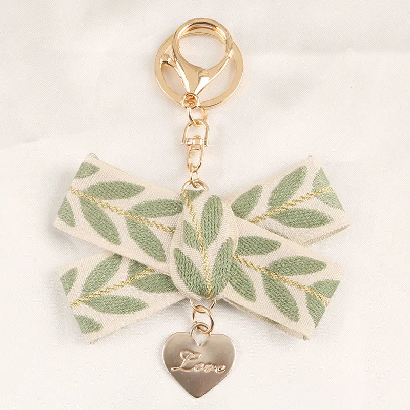 Leaf Ribbon Bag Charm