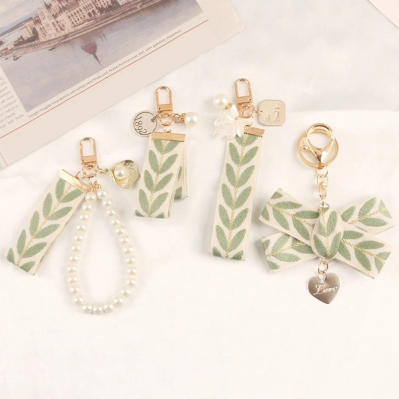 Leaf Ribbon Bag Charm