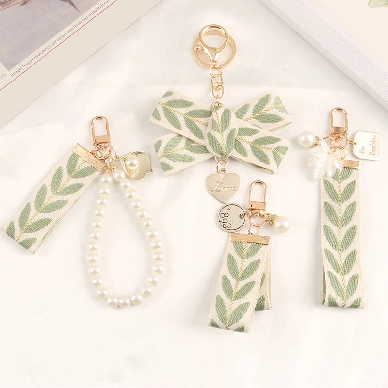 Leaf Ribbon Bag Charm