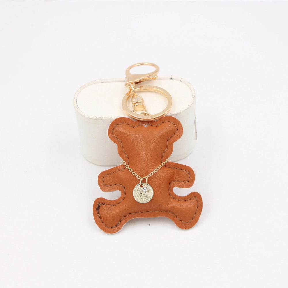Leather Bear Bag Charm