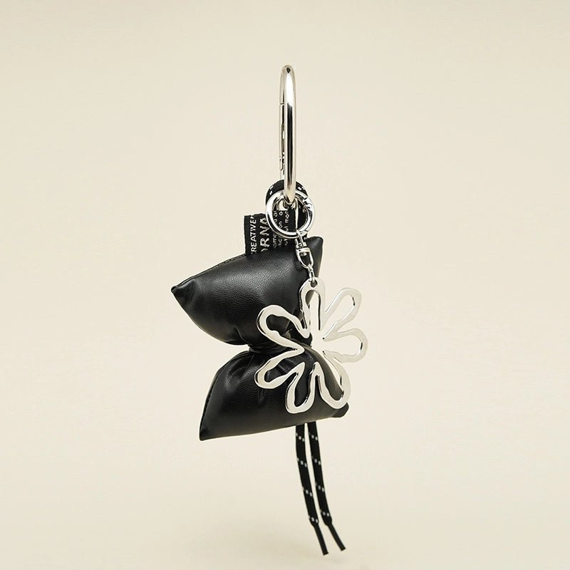 Leather Bow Bag Charm