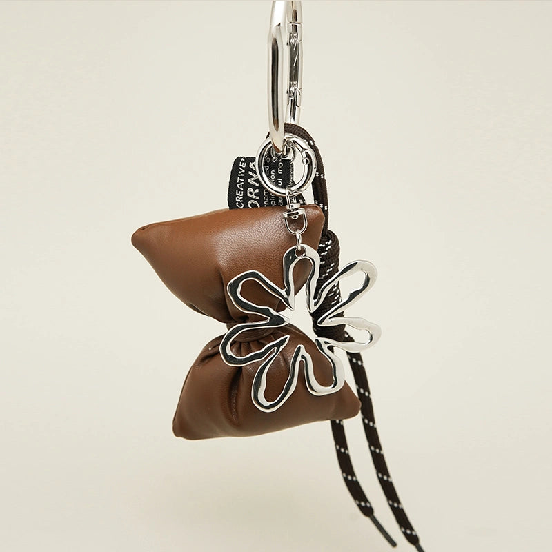Leather Bow Bag Charm