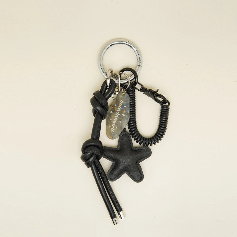 Leather Braided Rope Bag Charm