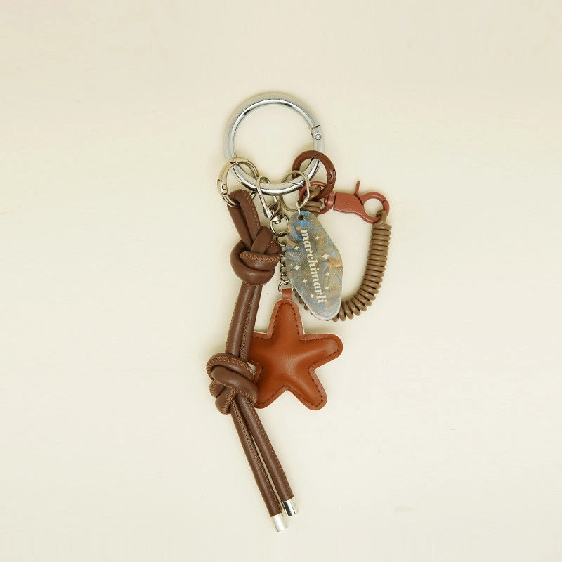 Leather Braided Rope Bag Charm