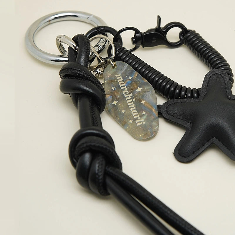 Leather Braided Rope Bag Charm