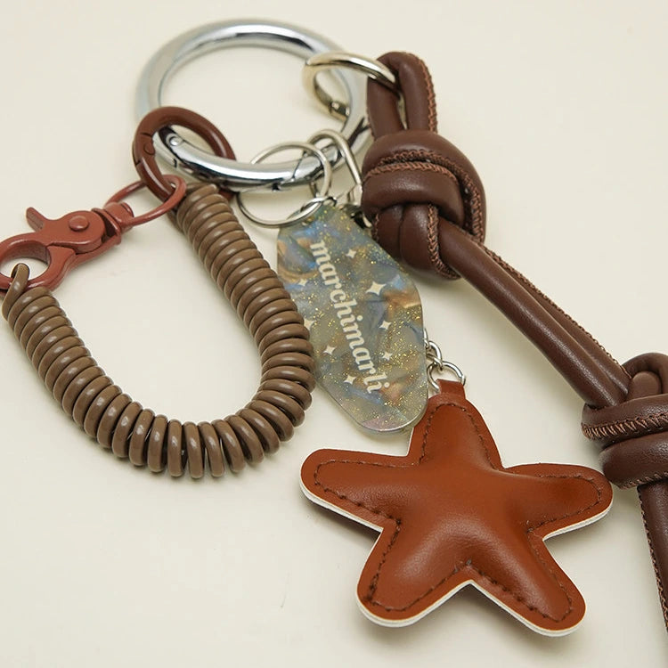 Leather Braided Rope Bag Charm