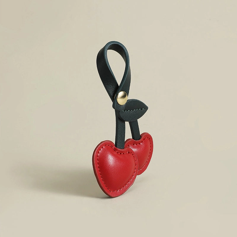 Leather Cherry Bag Charm