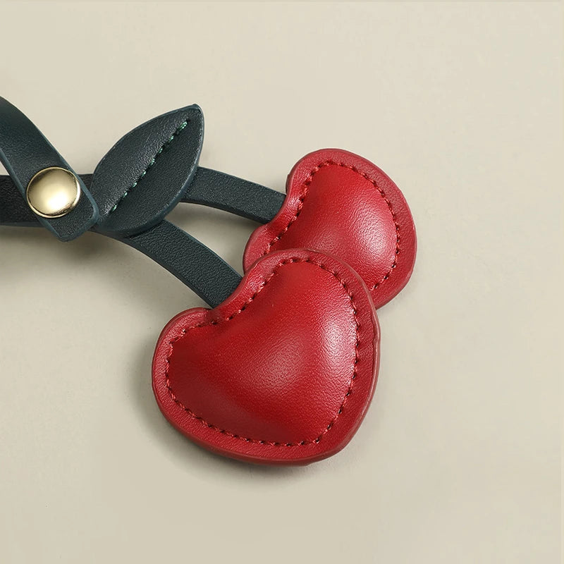 Leather Cherry Bag Charm