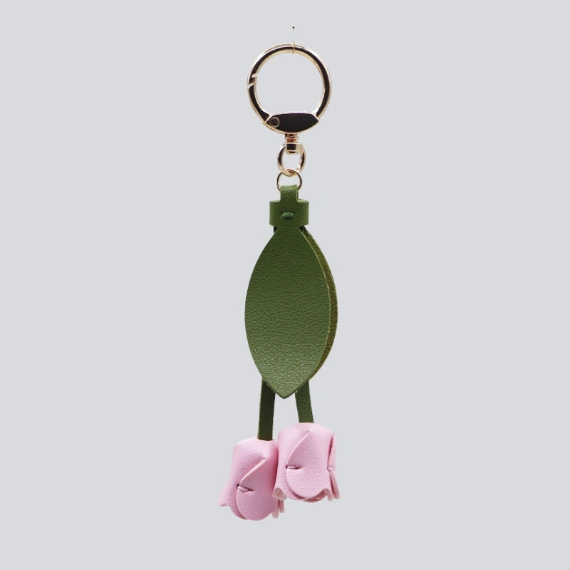 Leather Flower Bag Charm