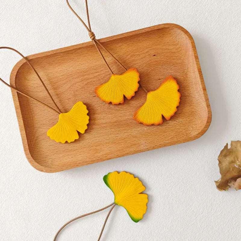 Leather Ginkgo Leaf Bag Charm