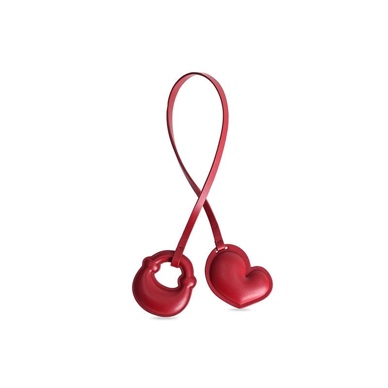 Leather Heart Bag Charm