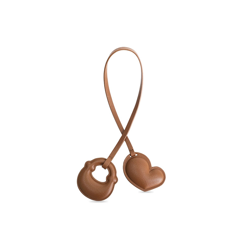 Leather Heart Bag Charm