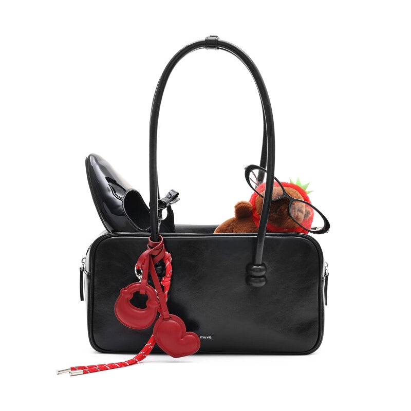 Leather Heart Bag Charm