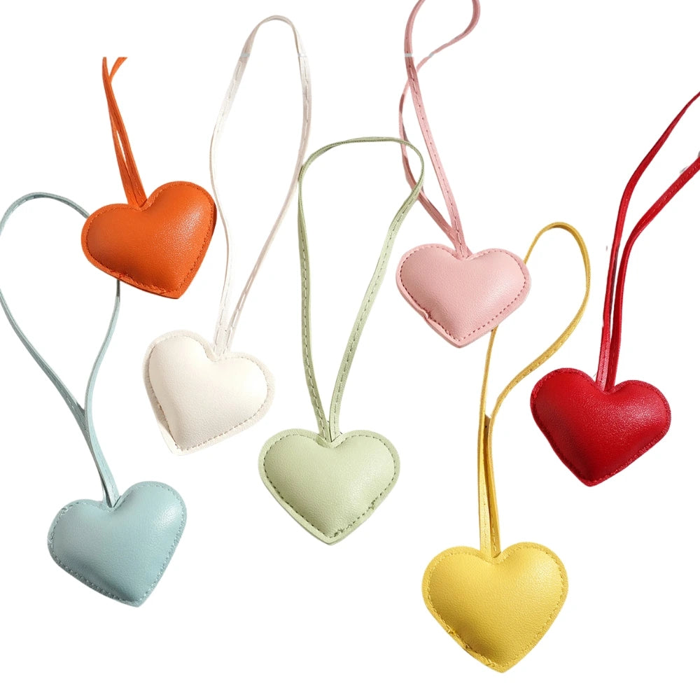 Leather Heart Bag Charm