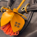 Leather Large Flower Bag Charm