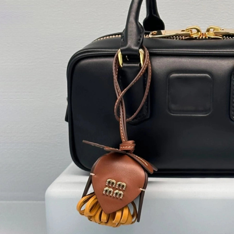 Leather Large Flower Bag Charm