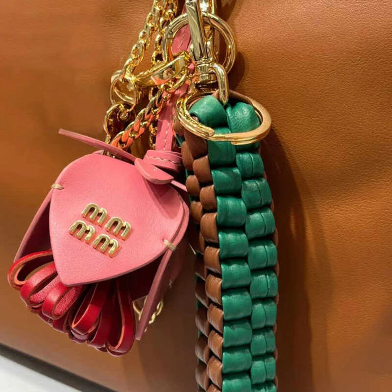 Leather Large Flower Bag Charm