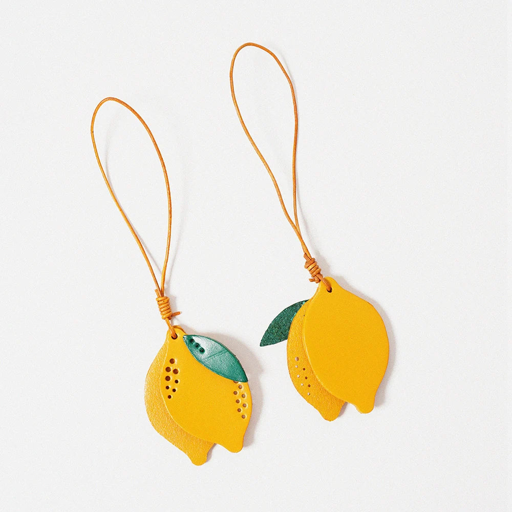 Leather Lemon Bag Charm