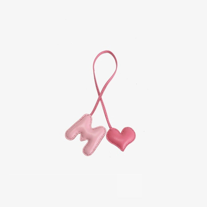 Leather Letter Bag Charm