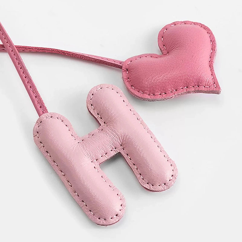 Leather Letter Bag Charm