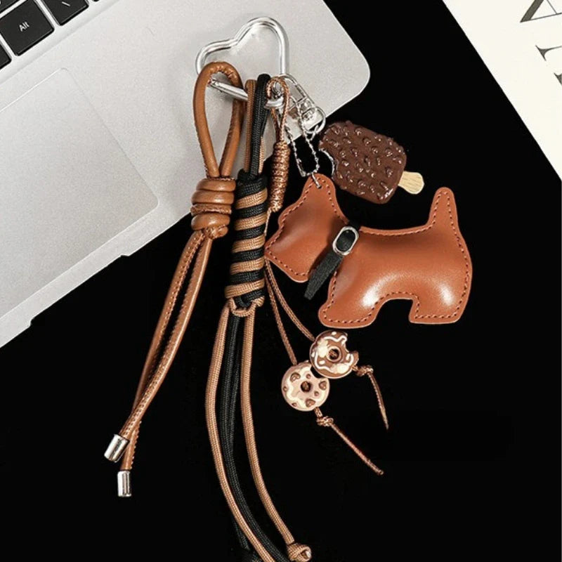 Leather Puppy Bag Charm