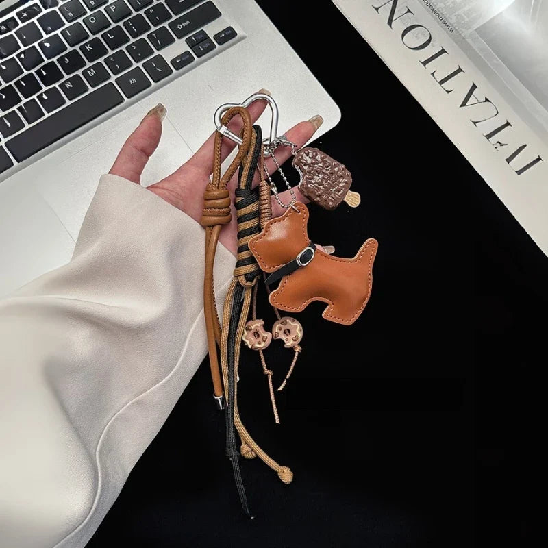 Leather Puppy Bag Charm