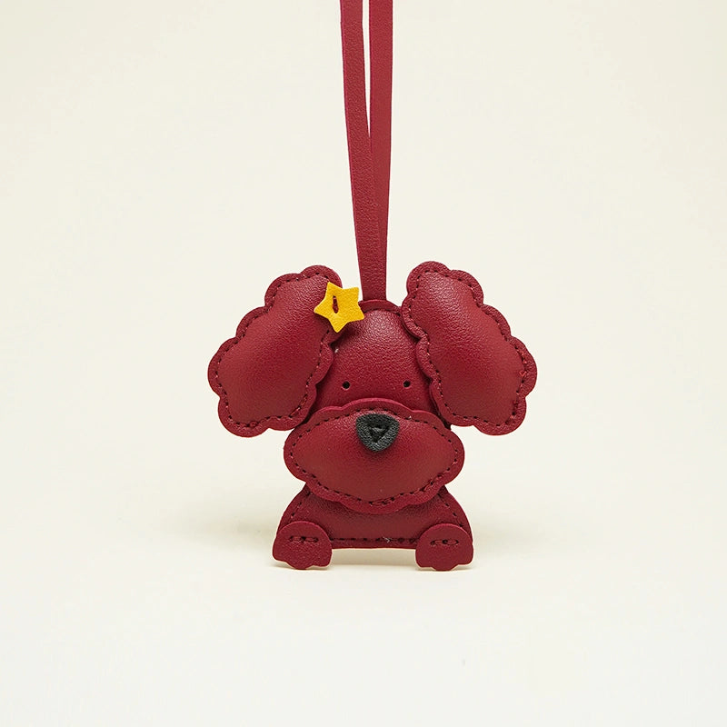 Leather Puppy Bag Charm