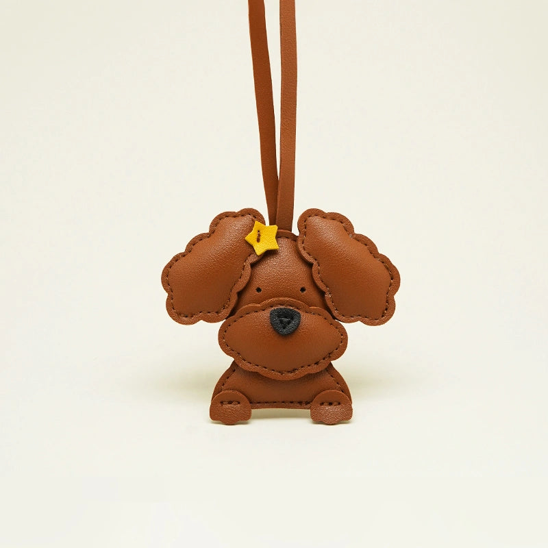 Leather Puppy Bag Charm