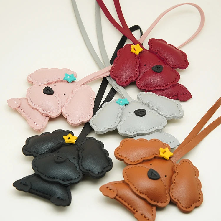 Leather Puppy Bag Charm