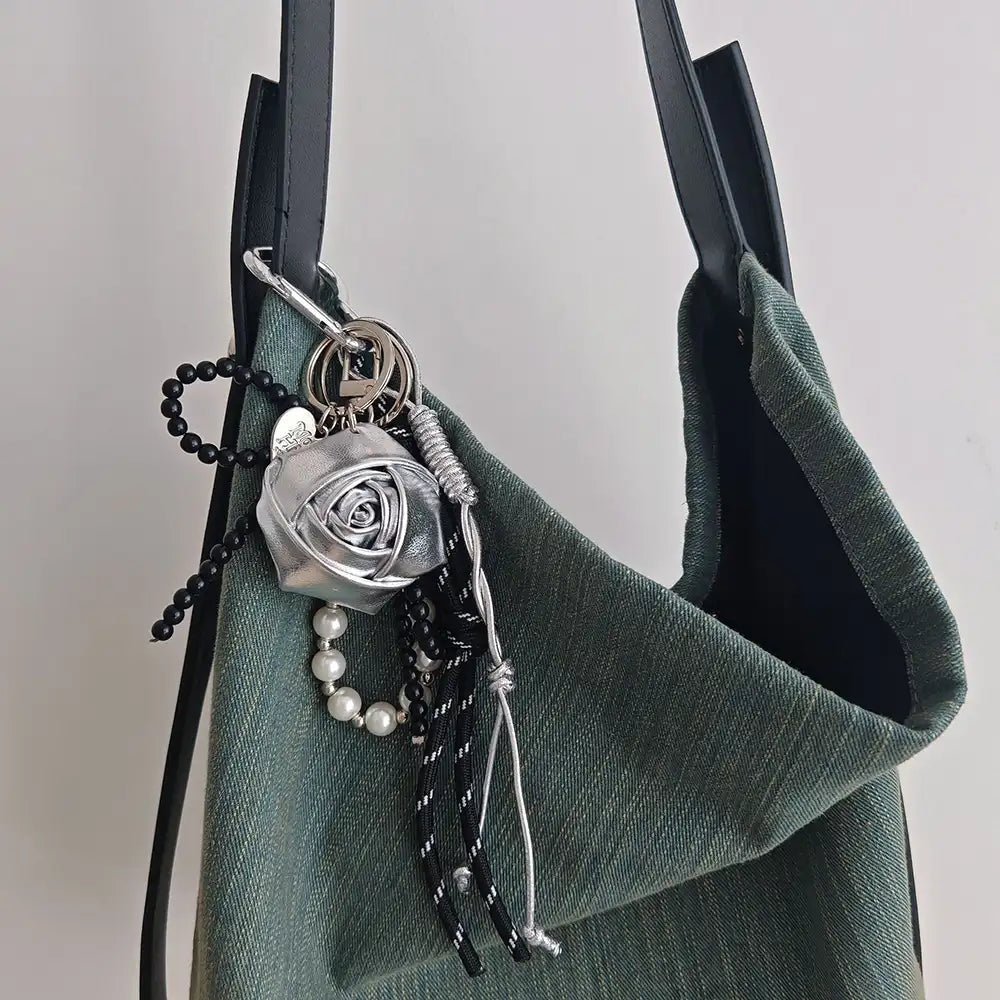 Leather Rose Bag Charm