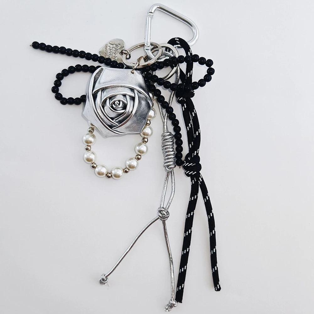 Leather Rose Bag Charm