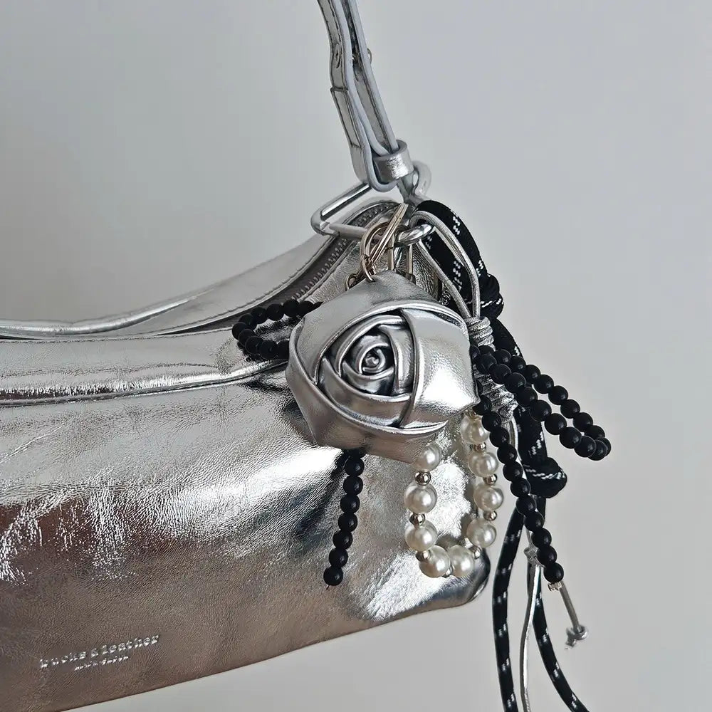 Leather Rose Bag Charm