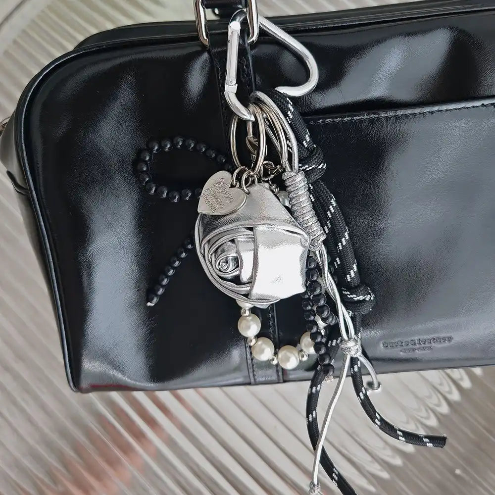 Leather Rose Bag Charm