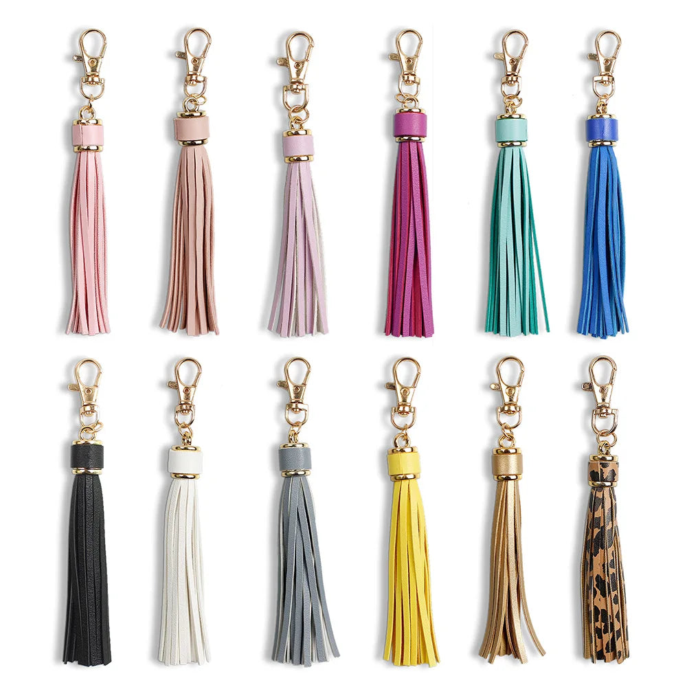 Leather Tassel Bag Charm