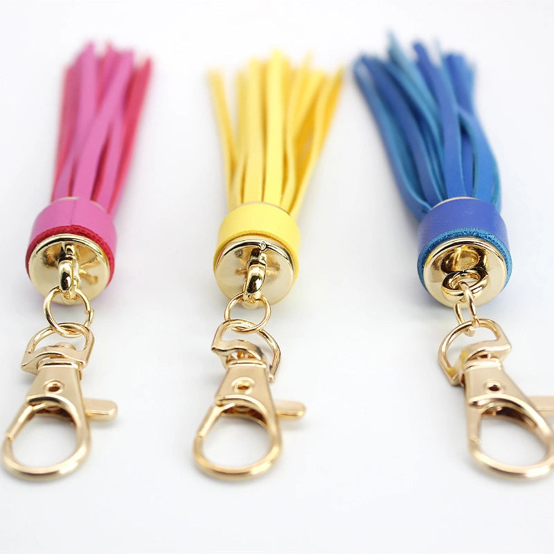 Leather Tassel Bag Charm