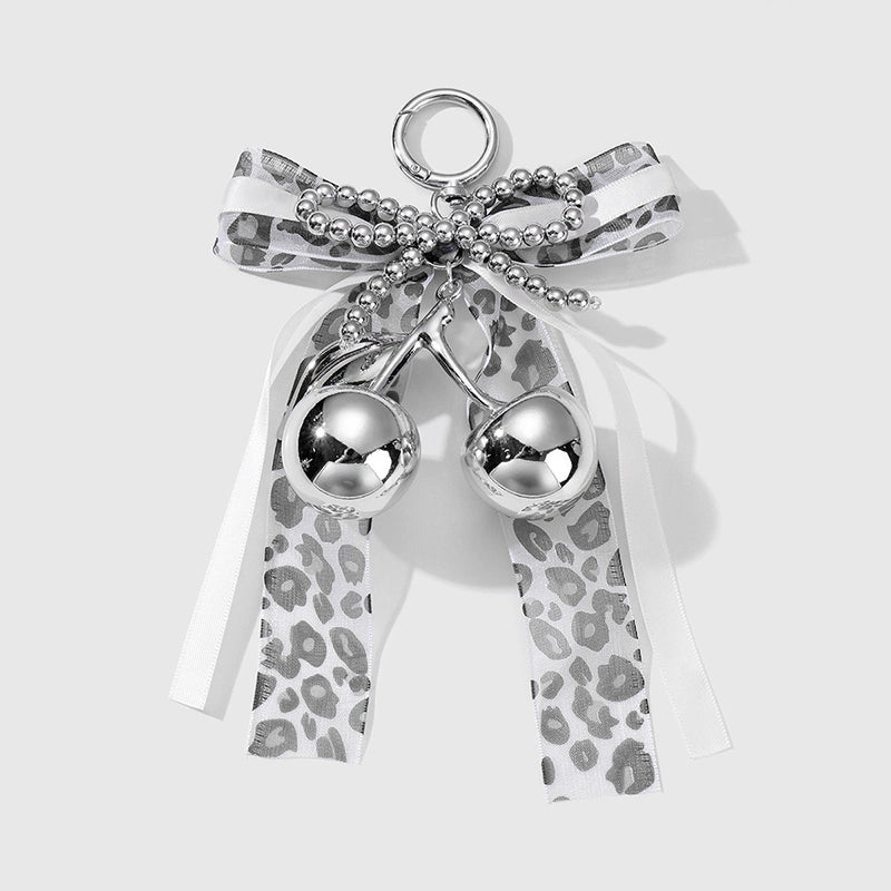 Leopard-pattern webbing bag charm