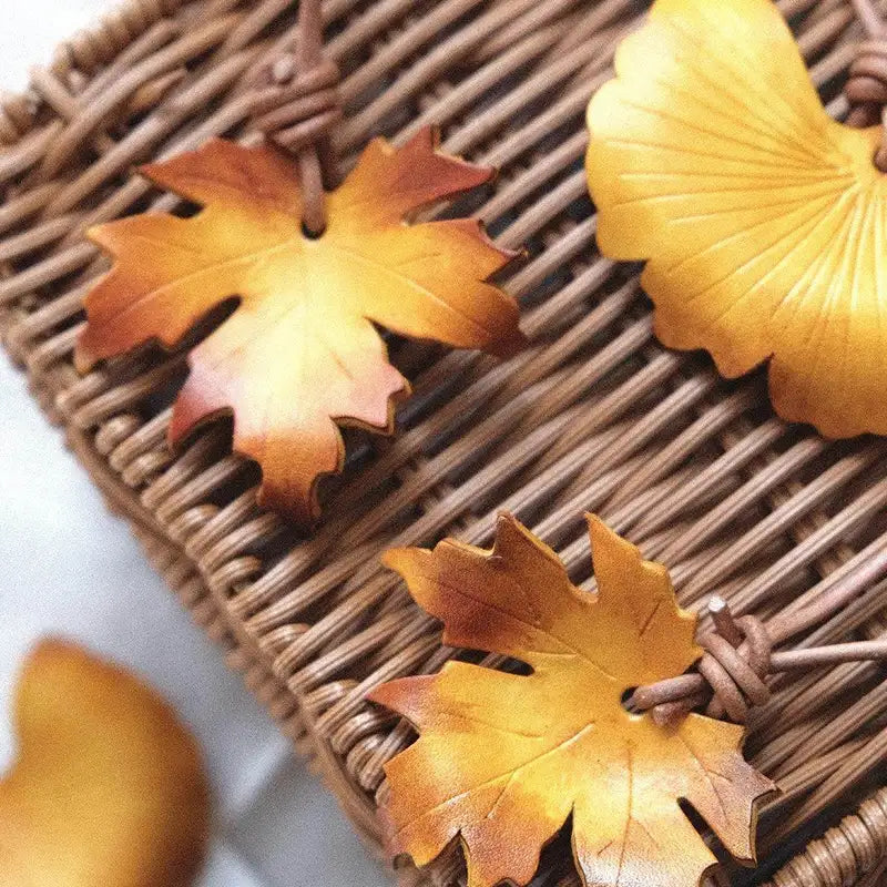Maple Leaf & Ginkgo Leaf Bag Charm