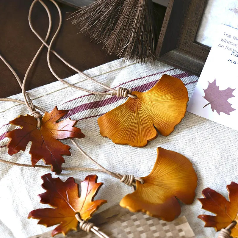 Maple Leaf & Ginkgo Leaf Bag Charm