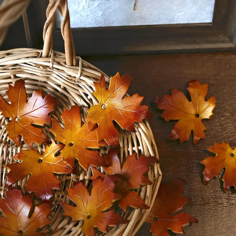 Maple Leaf & Ginkgo Leaf Bag Charm