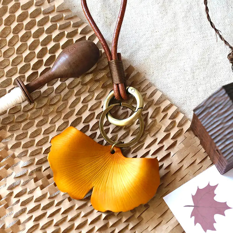 Maple Leaf & Ginkgo Leaf Bag Charm