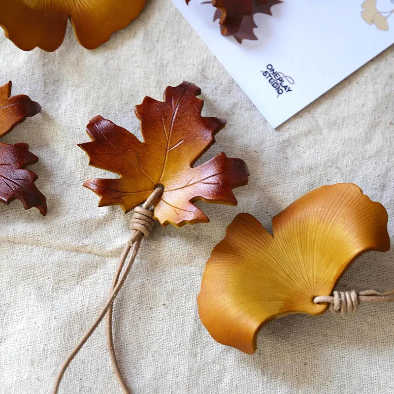 Maple Leaf & Ginkgo Leaf Bag Charm