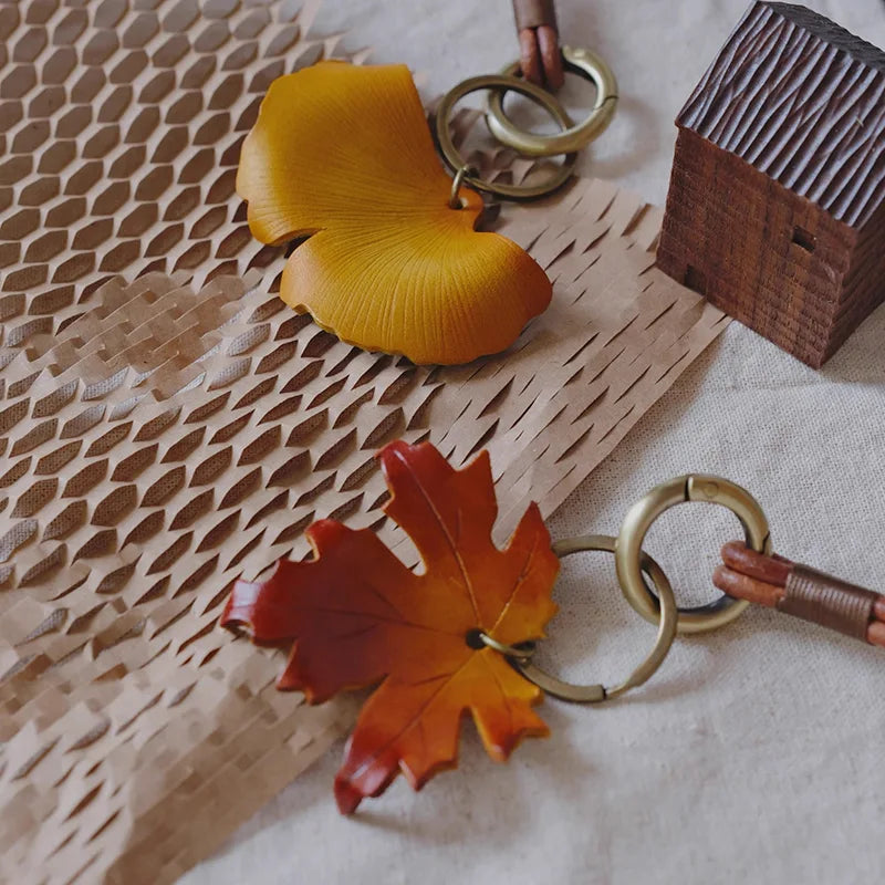 Maple Leaf & Ginkgo Leaf Bag Charm