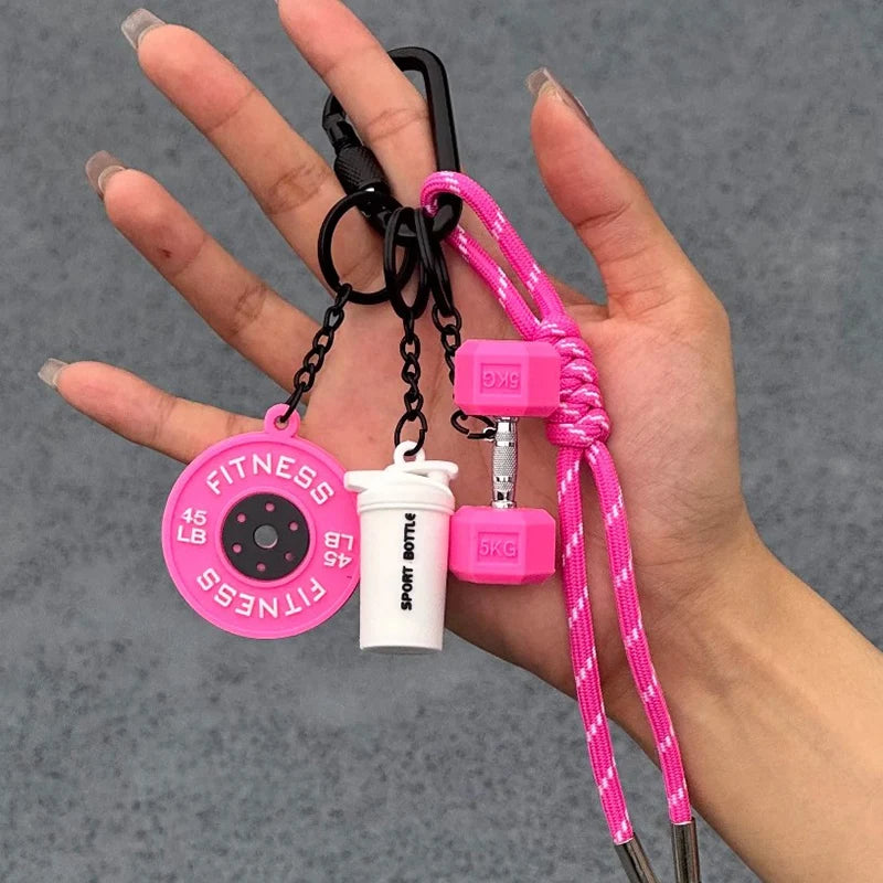 Metal Dumbbell Bag Charm