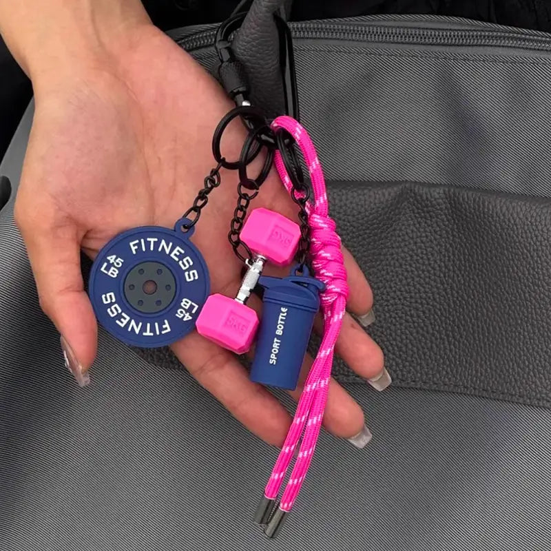 Metal Dumbbell Bag Charm